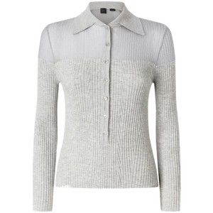 Pinko Two-Tone Ribbed Knit Sweater With Button-Down Front - NWT